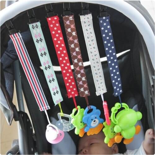 Baby products color belt clip pacifier rope ribbon baby pacifier chain clip baby teether anti-chain toy