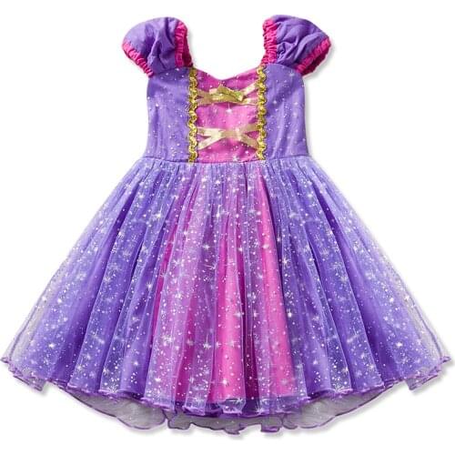 Princess Dresses Girls Cosplay Costume Glitter Tutu Children Kids Halloween Party Birthday Dress Up Fantasy Vestido