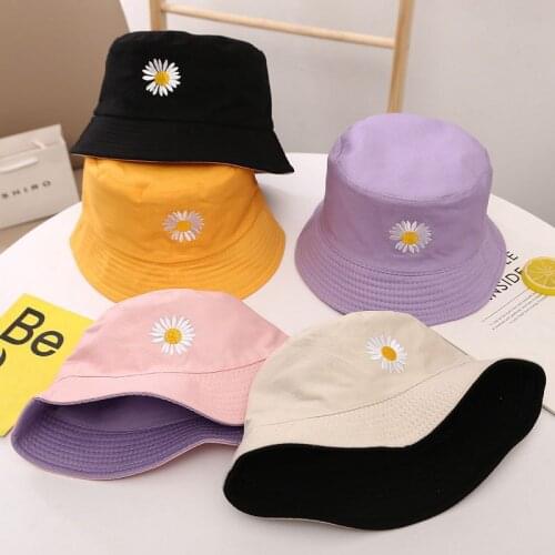 Double-side Children Bucket Fishing Hats Double-sided Wear Spring Fisherman Hat Sunscreen Sun Cap