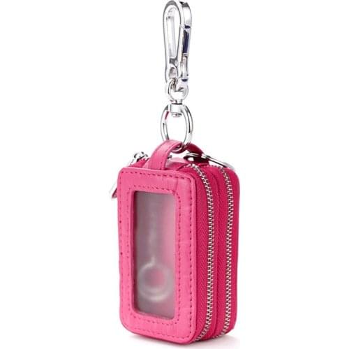 Genuine Leather Car Key Women Wallets Holder Housekeeper Ladies Keys Organizer Keychain Zipper Key Case Key Bag Pouch Purse