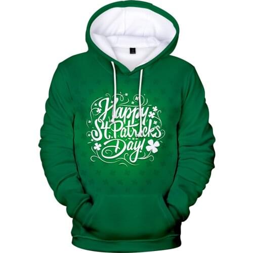 2021 St. Patricks Day 3D Hoodies Fashion Men/women Pullovers 3D Print Funny St. Patricks Day Hoodie Hip Hop Sweat Kids Clothes