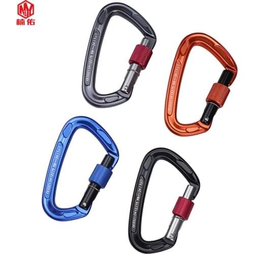 1PC Aviation aluminum Alloy Carabiner Automatic Main Lock Mountaineering Buckle Descent Device Quick Hook Hanging Buckle