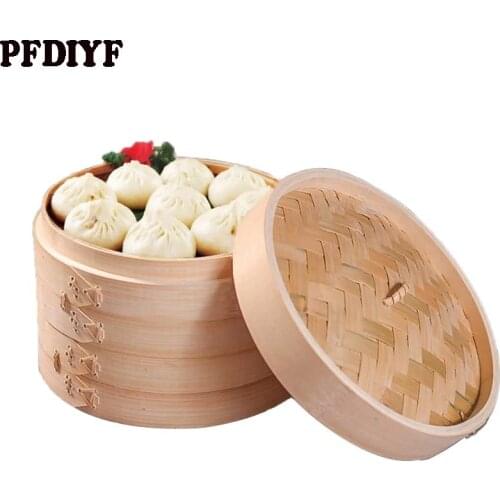 Kitchen Cooking Bamboo Steamer for Fish Rice Vegetable Snack Basket Set Kitchen Cooking Tools Dumpling Steamer machine 13.5-30cm