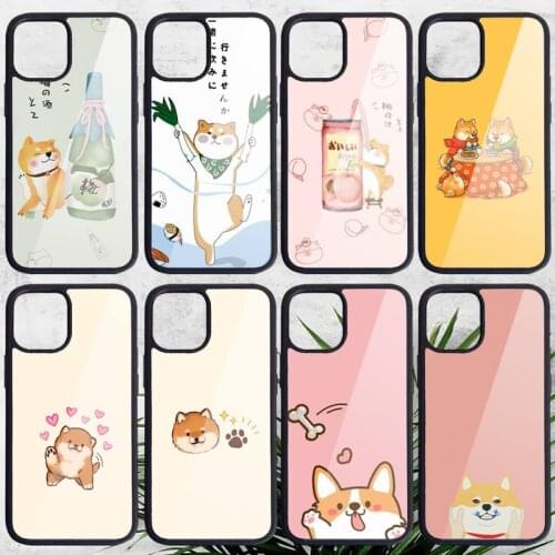 Cute Cartoon Shiba Inu Dog Phone Case PC for iPhone 11 12 pro XS MAX 8 7 6 6S Plus X 5S SE 2020 XR