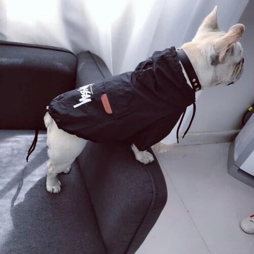 Fashion brand Pet Dogs waterproof Clothes Raincoat for Pet Clothing For Dog French Bulldog Pug Dogs Hoodies Windbreaker Jacket