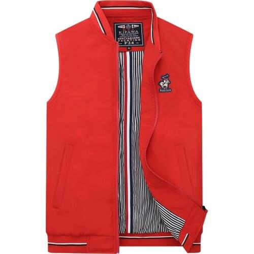 Fashion Brand Mens Vests High Qualty Embroidery Cotton Liner Warm Jacket Sleeveless Kenty Shark Vest Red White Blue 4XL
