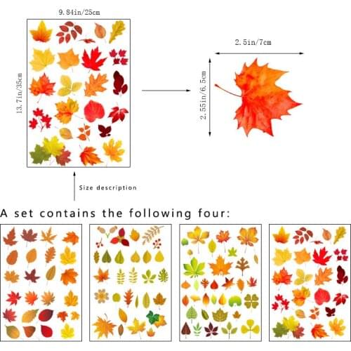 Thanksgiving Maple Leaf Stickers Self-Adhesive Glass Refrigerator Air Conditioner Decoration Stickers SAL99