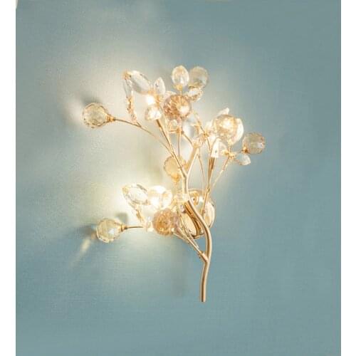 Novelty Led Crystal Christmas tree Wall sconce for new year wedding Bedroom Wall Lamp Luxury Romantic Bedside Led Wall Light