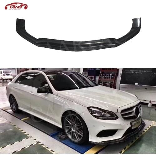 Carbon Fiber Front Lip Spoiler for Mercedes Benz E Class W212 E260 E300 E400 Sedan 4 Door Sport Bumper 2014 2015 Car Styling