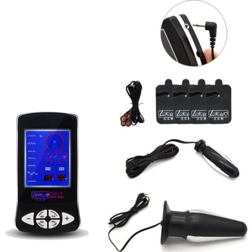 New Electro sex Double Anal Plug Physiotherapy Massage Patch Pads Electro Anus Plug Medical Themed Toys Kit Sex Product for Men