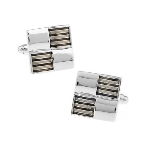 Men Gift Men Cuff Links Wholesale&retail Grey Color Copper Material Fashion Business Square Design