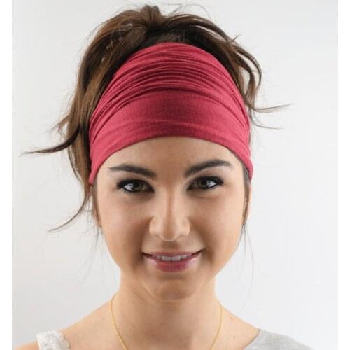2020 new Ladies cotton Elastic Hairband Head Band Sport Yoga Headband Wrap Neck Head Scarf Cap 2 in 1 Bandana Hair accessories