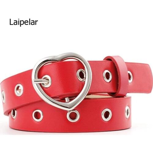 New Sweetheart Buckle with Adjustable Ladies Luxury Brand Cute Heart-Shaped Thin Belt High Quality Punk Fashion Belts