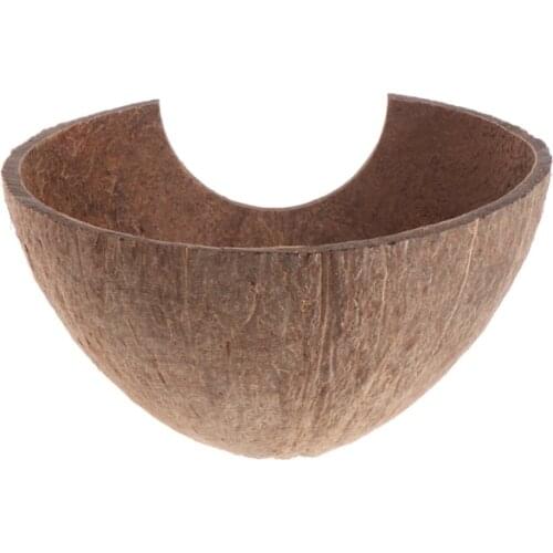 Reptile Hide Habitat Natural Coconut Shell Lizard Spider Small Animal Cave House