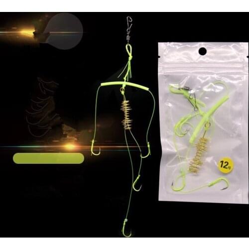 Rompin Anti-hanging Explosion Hook Fishing Artificial Lure Bait Cage Feeder Carp Fishing with Line Hooks for Fishing Tackle