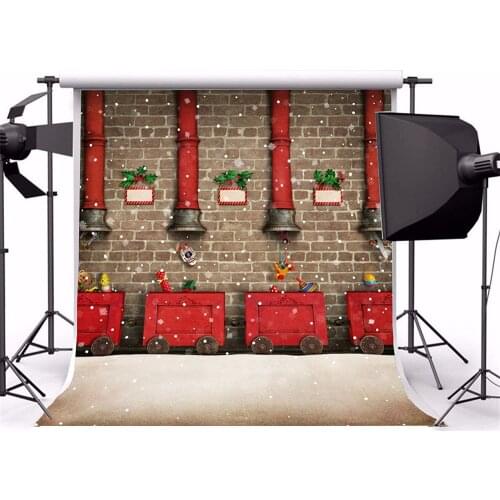 Christmas Backdrop Xmas Gift Factory Snowflake Photography Background Birckwall Kid Toddler Girl Boy Child Artistic Portrait