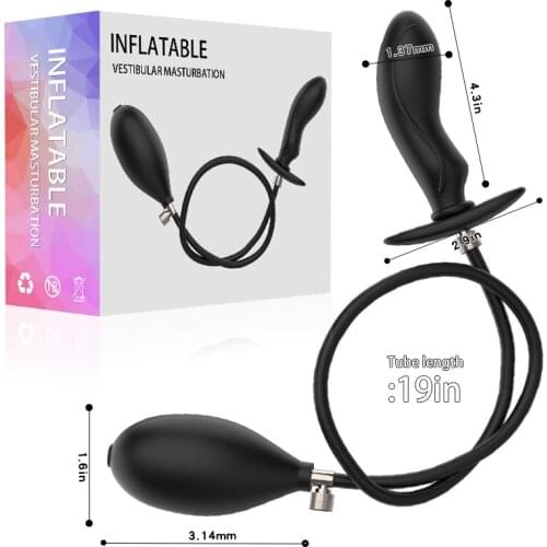 Super Inflatable Anal Vibrator 10cm Dildo Dilator Expandable Vibrating Butt Plug Anal Balls Sex Toys Adult sex Gay masturbateur