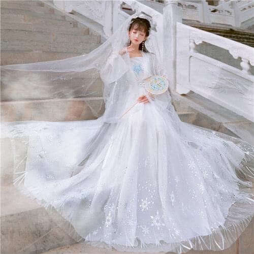 Ancient Traditional Chinese Woman Elegant Hanfu Dress Fairy Stage Flok Dance Costume Retro Tang Dynasty Womens Hanfu Summer