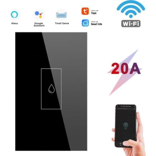 TUYA 20A Water Heater Switch Smart US Wifi Touch Wall Switch Timing Remote Control Work With Google Home and Alexa