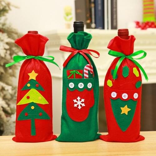 10pcs Wine Bags red wine Bottle Covers Gift Champagne Packaging bag Christmas Wedding Party Decoration Wine Bag kids gift holder