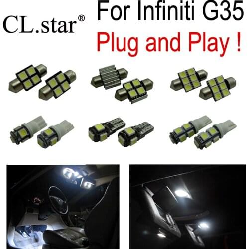 11pc x Free shipping Xenon white for Infiniti G35 LED Bulb interior light kit package (2003-2007)