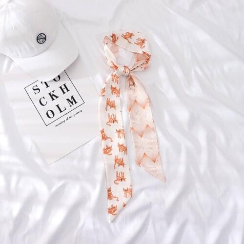 120*6 New summer long small cute little animal scarf scarves female wrist strap hairband ribbon belt long bag women skinny scarf