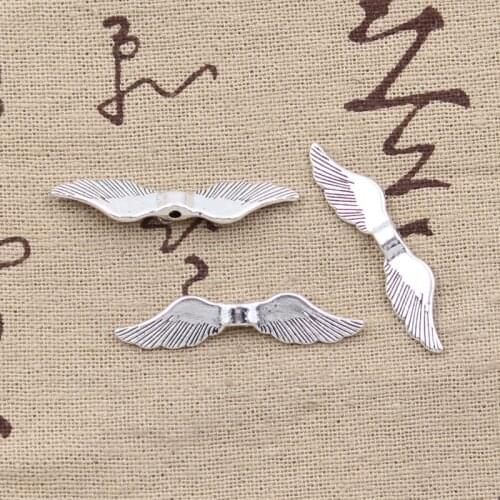 15pcs Charms Angel Wings Bead 8x36mm Antique Making Pendant fit,Vintage Tibetan Silver color,DIY Handmade Jewelry