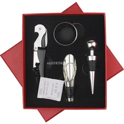 50sets Wine Bottle Opener & Stopper Set Kits Stainless Steel Stoppers Cutter Ring Pub Nightclub Barware Tool