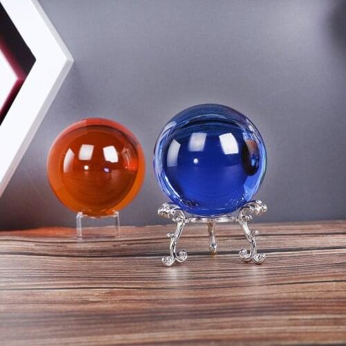 60 mm Blue and Amber Crystal Ball Colorful Glass Sphere Magic Ball Ornament Globe Home Decoration Accessories Gift