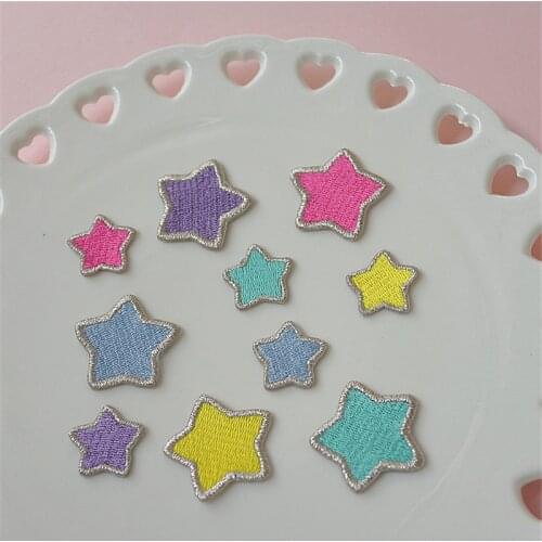 AHYONNIEX 2PCS/LOT Exquisite Star Embroidery Patches for Bag Jeans Cartoon Iron On Patches for Clothes Small Cute DIY Patch