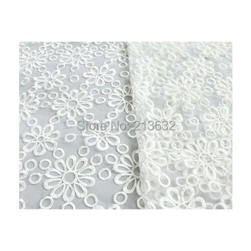 POp90-71 textile embroidery fabric accessories white embroidered cloth embroidery cotton fabric cotton computer embroidery yarn