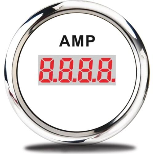 AMP 52mm Amperemeter Gauge Voltmeter Waterproof Digital Ammeter for Car Boat Marine Motorcycle 12V/24v 75mA Signal Ampere meter