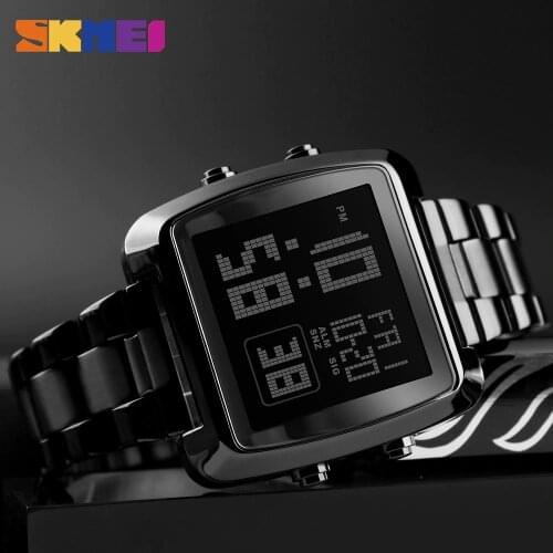 2018 Fashion SKMEI Clock Mens Gold Watches Sports Watch Countdown LED Digital Display Mens Watch Wrist Relogio Masculino Saati