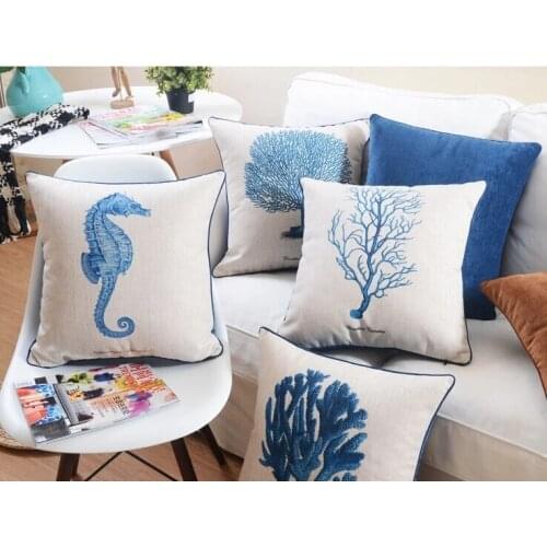 American Mediterranean Series Throw Pillow Home Decor Sofa Cushion Pillow Case