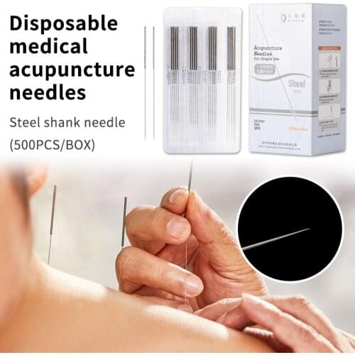 500 Pcs Steel Handle Acupuncture Needle with Tube Free Shipping ALL Size Acupuncture Disposable Sterile Beauty Massage Needle