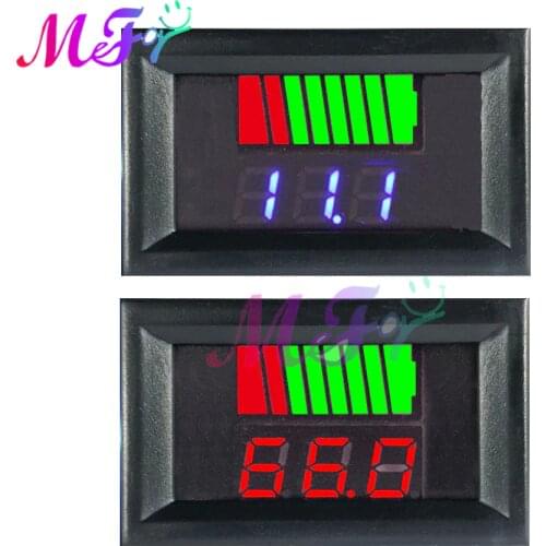 Car Battery Charge Level Indicator 12V 24V 36V 48V 60V 72V Lithium Battery Capacity Meter Test Display LED Tester Voltmeter