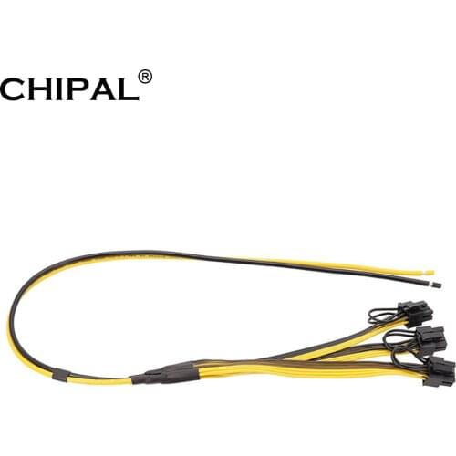 CHIPAL 1M 70CM Power Supply Cable 6+2 Pin Card Line 1 to 3 6pin+ 2pin Adapter Cable 12AWG+18AWG Splitter Wire for PSU Vedio Card
