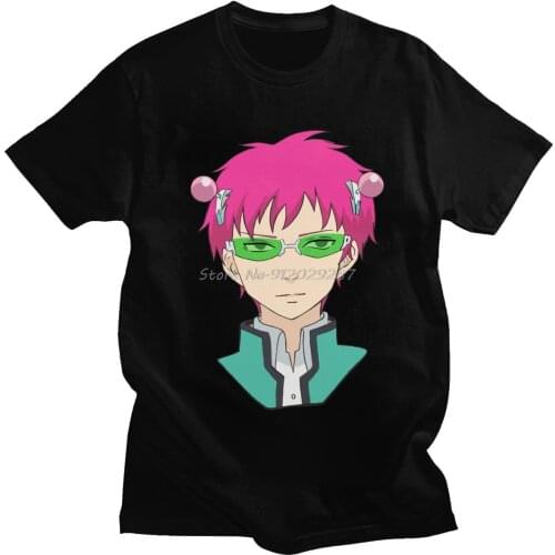 The Disastrous Life Of Saiki K Tshirt Men Short Sleeve Anime Manga Tee Kusuo Kaidou No Psi Nan T Shirt Cotton T-shirt Gift