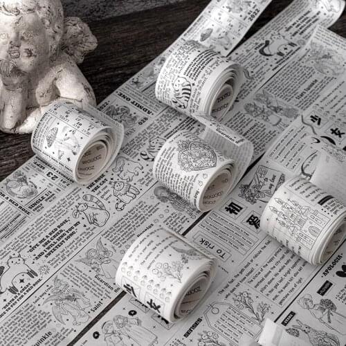 Kawaii fairy tale black and White series stationery tape Retro decoration notebook scrapbook photo album material sticker