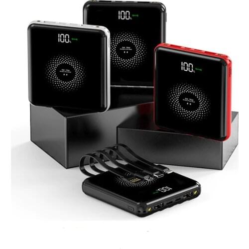 Mini Power Bank 20000 mAh Qi Wireless Charger Powerbank Built in Cable Charger for iPhone 12 Pro 11 Samsung S21 Xiaomi Poverbank