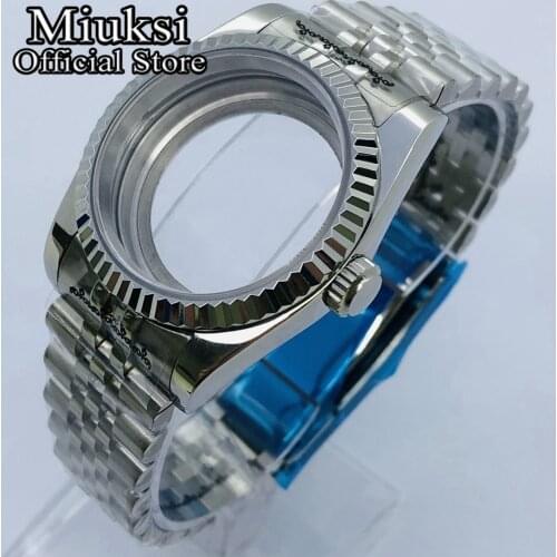 Miuksi 36mm/40mm sapphire glass case jubilee bracelet fit NH35 NH36 ETA2836 Mingzhu DG2813 3804 Miyota 8205 8215 821A movement