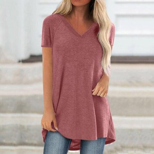 Irregular Tops 5xl Plus Size Tunic Clothes For Female Blusas Feminina Women Fashion V-neck Short Sleeve Shirt Blouse Tops
