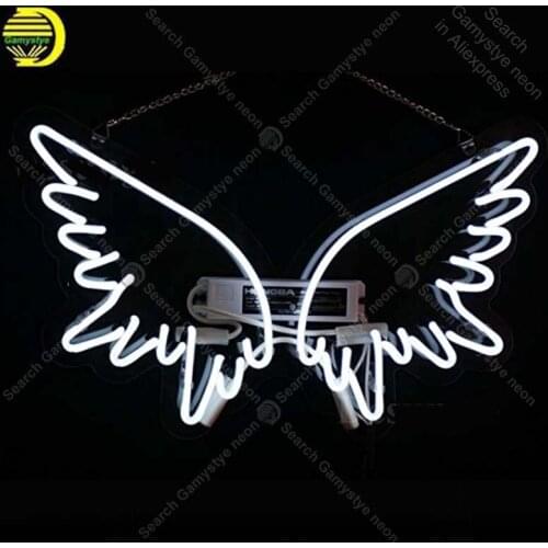 Neon Sign Angel Wings Real Glass Tube For Gift Or Home Bedroom Beer Pub Decor Neon Light Signs Bright Iconic Sign Neon Light Art