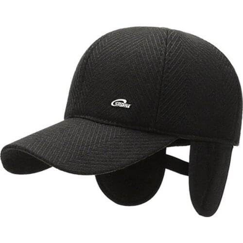New Winter Mens Cap Warm Earmuffs Hats Baseball Caps Snapback Cap Male Bone Adjustable Size Men Casual Thickened Sports Cap
