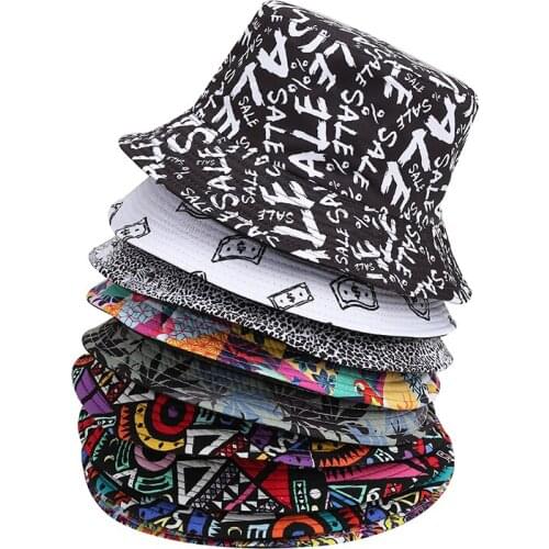 Men Women Fisherman Hat Vintage Print Coconut Tree Panama Bucket Hat Reversible Bob Chapeau Femme Retro Hip Hop Cap Gorros
