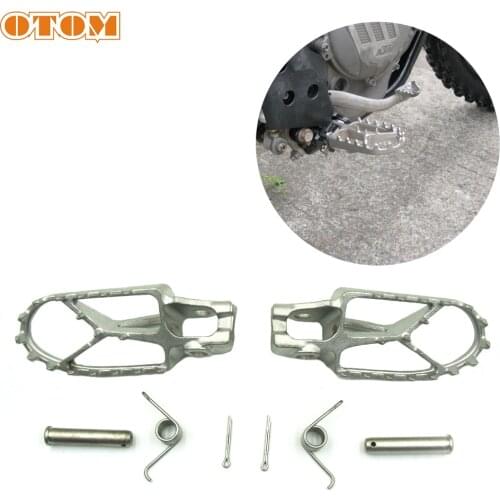 OTOM Motorcycle Footpegs And Foot Pin Clamp Spring Silvery Stainless Steel For KTM EXC SX XCW HUSQVARNA FE TC TE TX FX Motocross