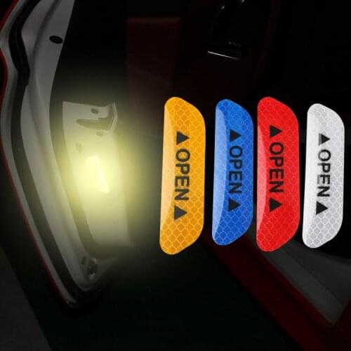 4Pcs Warning Mark Reflective Tape Car Door Stickers for Ford Focus 2 3 4 Mondeo Ecosport Fiesta Universal Exterior Accessories