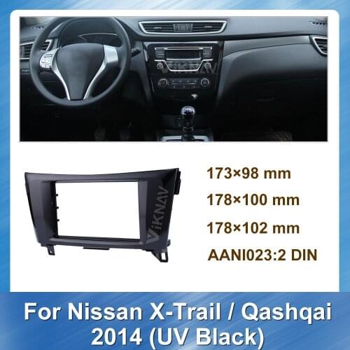 Car Radio Fascia for NISSAN X-TRAIL QASHQAI 2014 (UV black) DVD frame Dash Mount Kit Adapter Trim Facial Panel Frame Dashboard