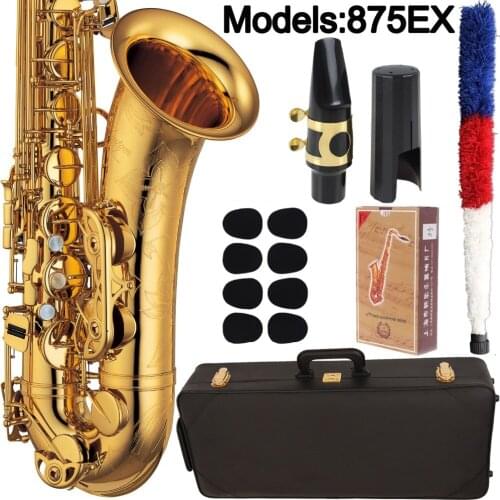 De Xin Tenor Saxophone 875EX Gold Lacquer With Case Sax Tenor Mouthpiece Ligature Reeds Neck Musical Instrument Accessories