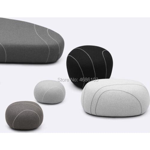 Nordic Creativity Linen Fabric Pebble fabric sofa and stool foot stool ottomans for Exhibition /clothing store /Living room